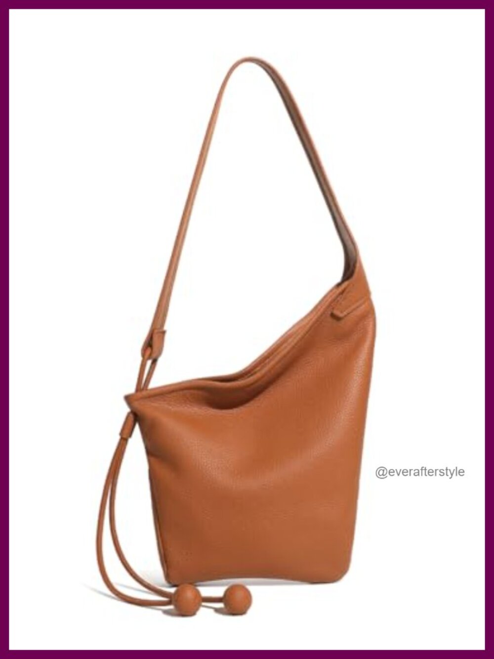 Genuine Leather Hobo Bag Slouchy Shoulder Purse Adjustable Strap